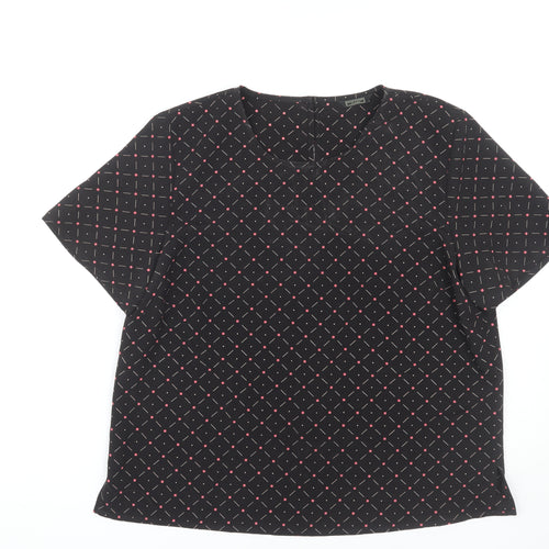 Debenhams Women's Black Geometric Blouse Size 14