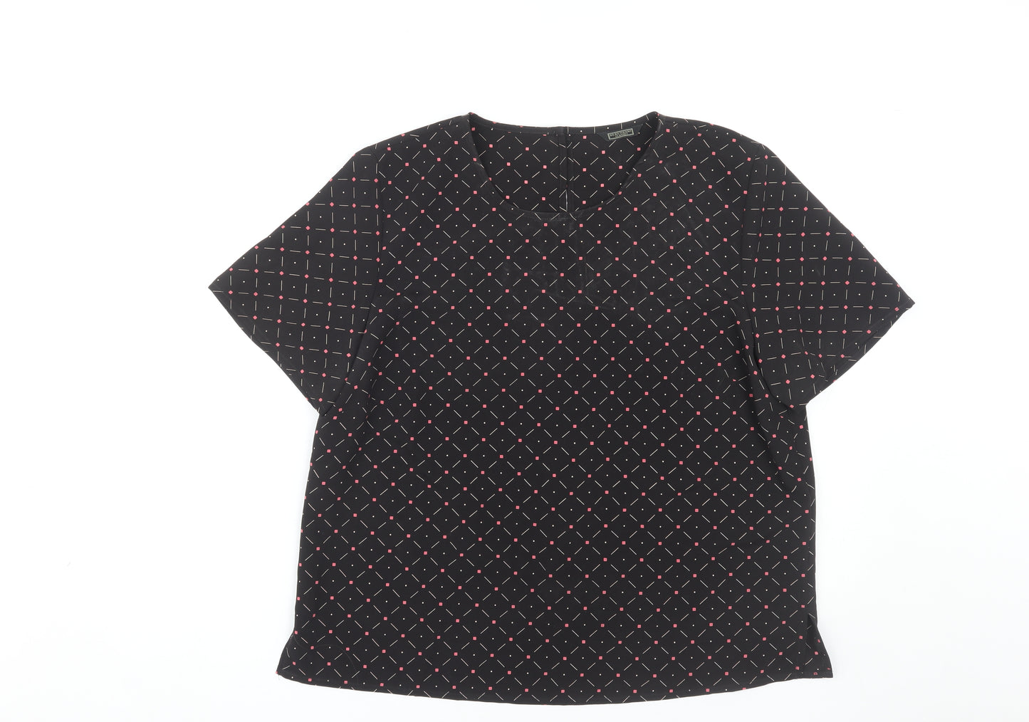 Debenhams Women's Black Geometric Blouse Size 14