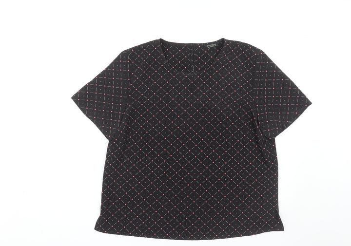 Debenhams Women's Black Geometric Blouse Size 14