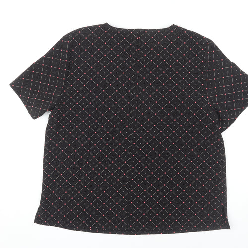 Debenhams Women's Black Geometric Blouse Size 14
