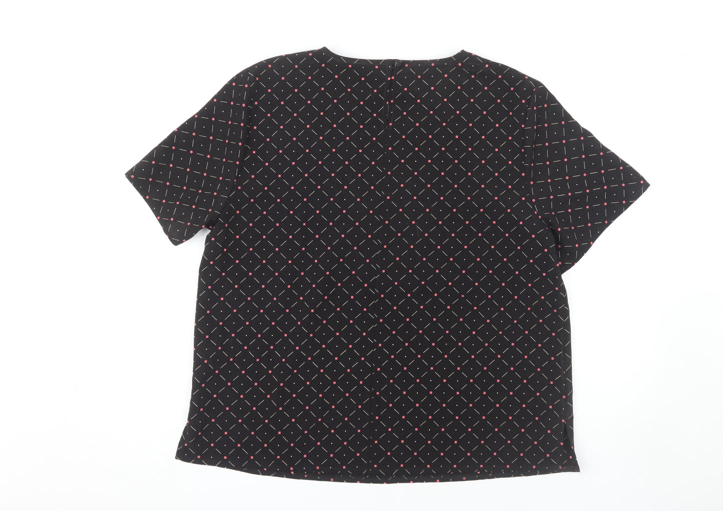 Debenhams Women's Black Geometric Blouse Size 14