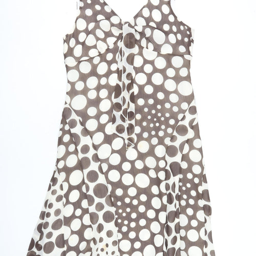Per Una Women’s Brown Polka Dot Sleeveless Dress