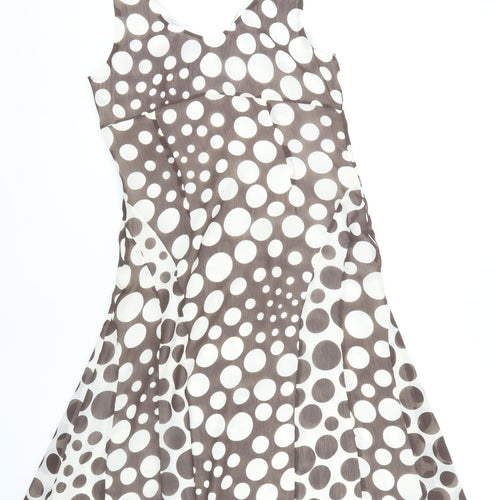 Per Una Women’s Brown Polka Dot Sleeveless Dress