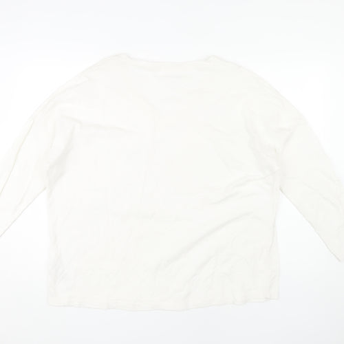 CAPSULE Women's White V-Neck T-Shirt, Size 18