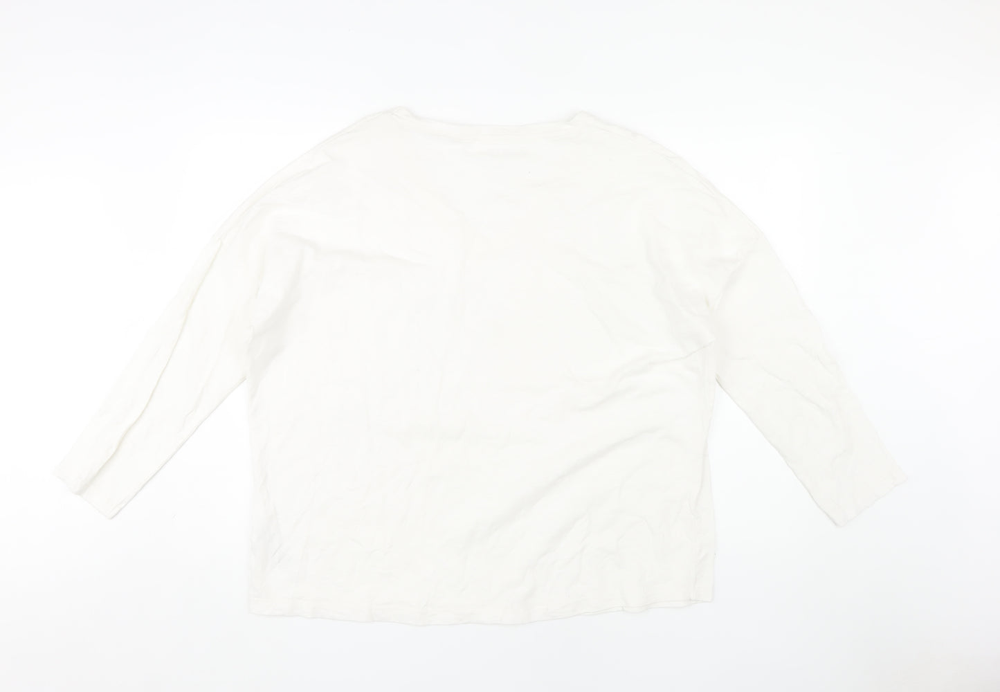 CAPSULE Women's White V-Neck T-Shirt, Size 18