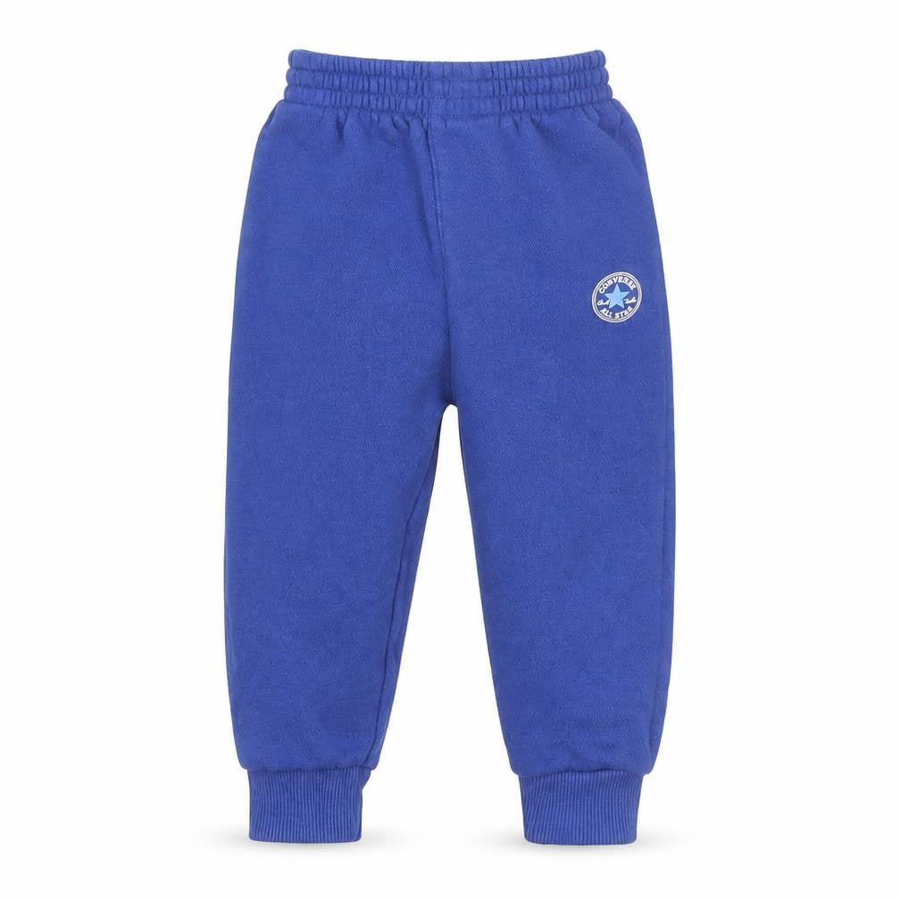Front view of Converse boys’ blue jogger trousers 18 months