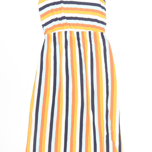 Warehouse Women's Multicoloured Stripe Midi Dress Size 8