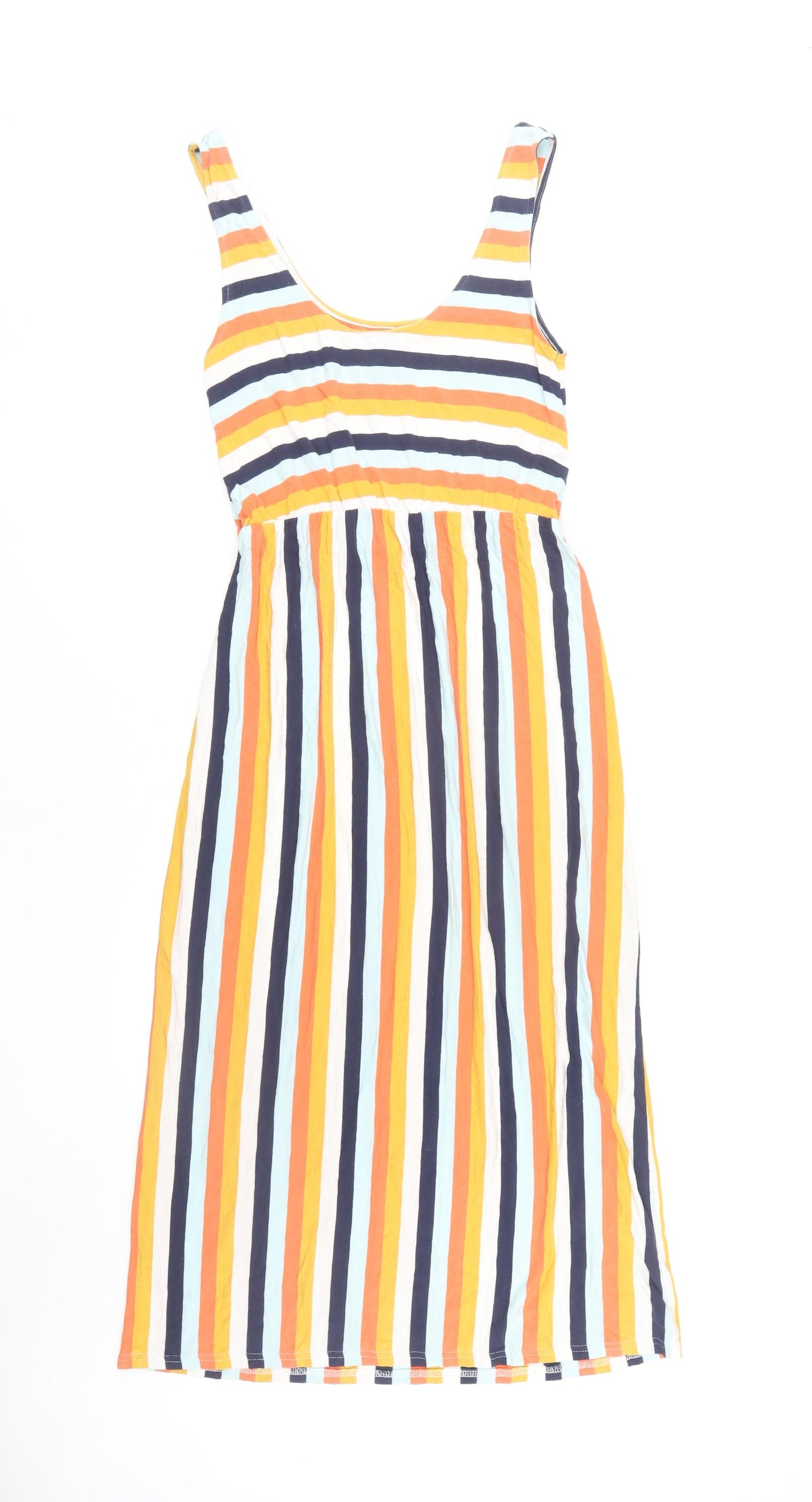 Warehouse Women's Multicoloured Stripe Midi Dress Size 8