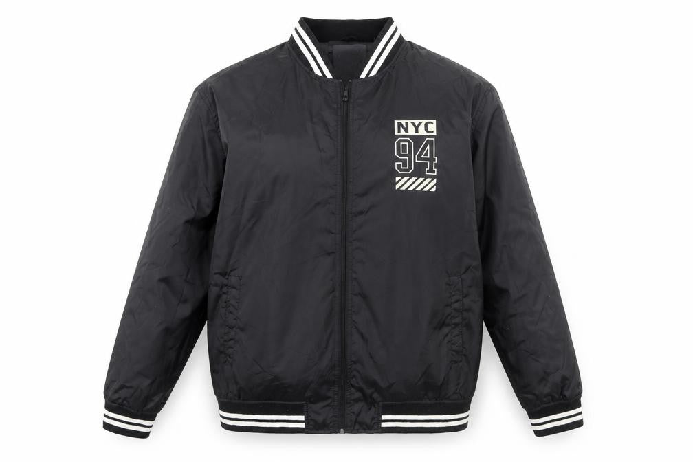 Front view of Label-J Men's Black 2XL Bomber Jacket