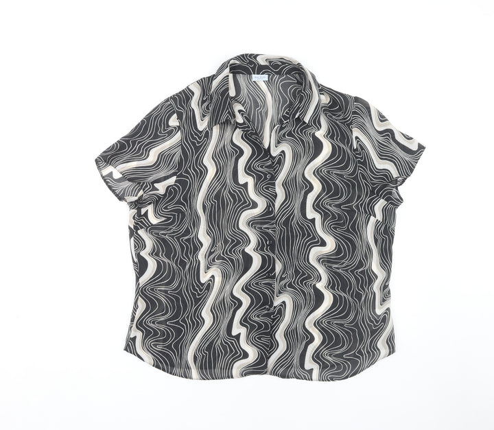Anne Brooks Women's Black Button-Up Shirt Size 18