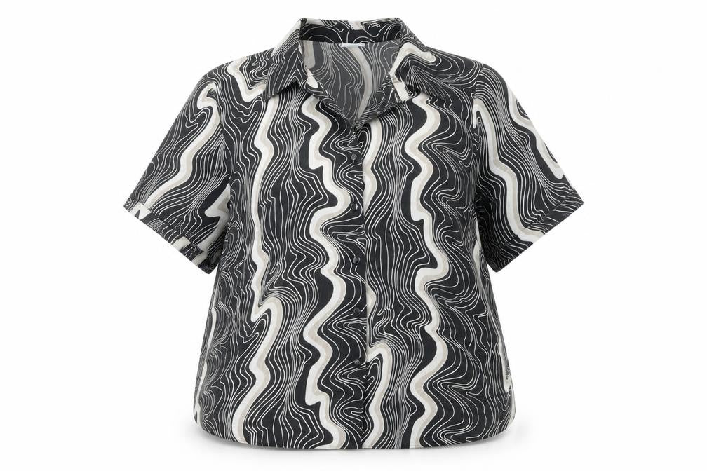Front view of Anne Brooks Women's Black Button-Up Shirt, size 18