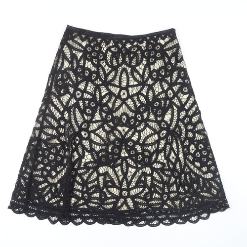 East Women's Black Lace A-Line Skirt Size 14