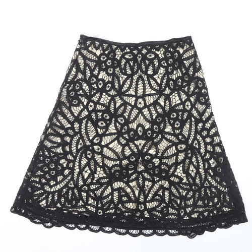 East Women's Black Lace A-Line Skirt Size 14