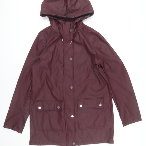 Dorothy Perkins Women's Red Hooded Rain Coat UK 12