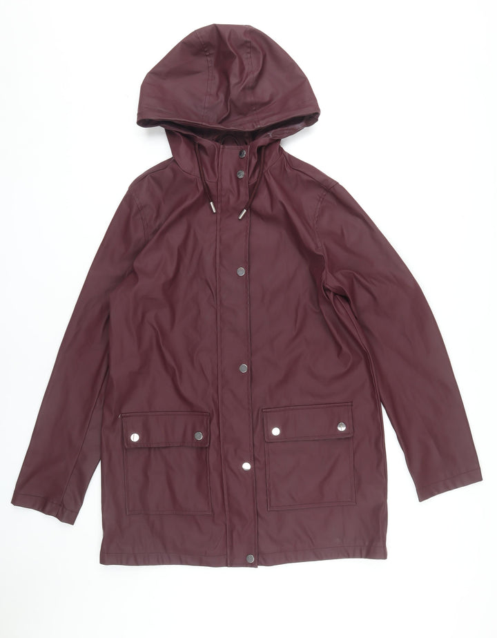 Dorothy Perkins Women's Red Hooded Rain Coat UK 12