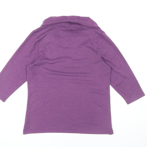 TIGI Women's Purple Cowl Neck 3/4 Sleeve Top Size 10