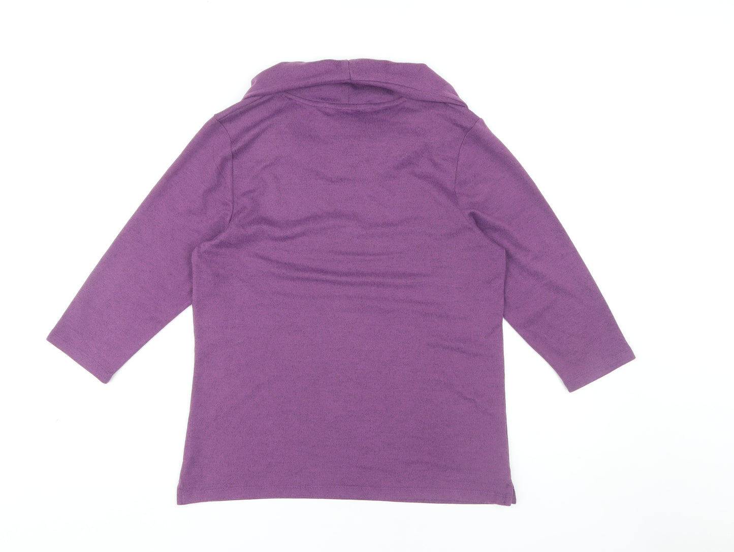 TIGI Women's Purple Cowl Neck 3/4 Sleeve Top Size 10