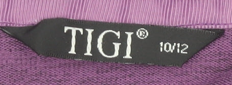TIGI Women's Purple Cowl Neck 3/4 Sleeve Top Size 10