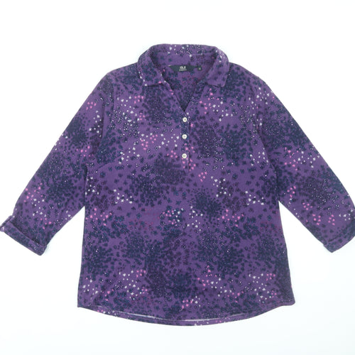 Isle Essentials Women's Purple Floral Blouse Size 12