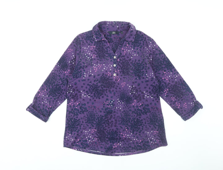 Isle Essentials Women's Purple Floral Blouse Size 12