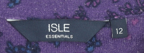 Isle Essentials Women's Purple Floral Blouse Size 12