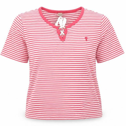 Viyella Women's Red Striped T-Shirt L - Casual Spring Top