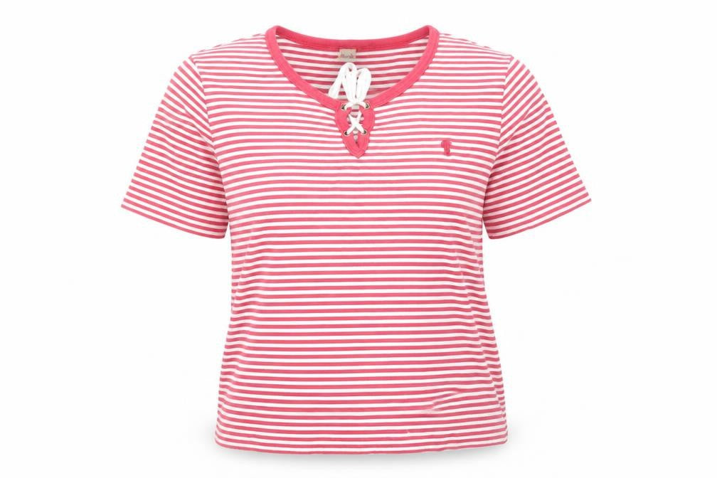 Viyella Women's Red Striped T-Shirt L - Casual Spring Top