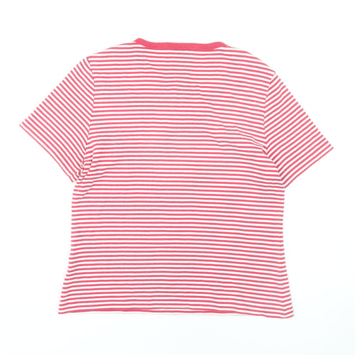 Viyella Women's Red Striped T-Shirt L - Casual Spring Top