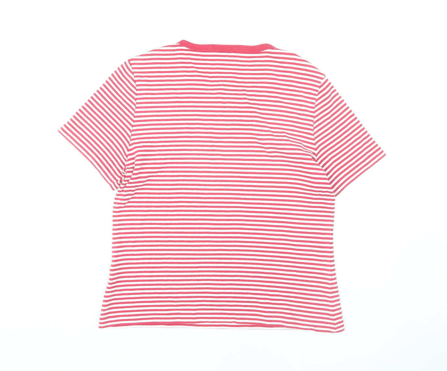 Viyella Women's Red Striped T-Shirt L - Casual Spring Top
