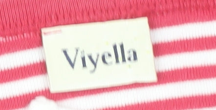 Viyella Women's Red Striped T-Shirt L - Casual Spring Top