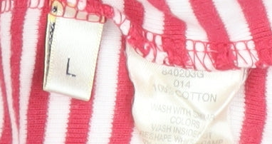 Viyella Women's Red Striped T-Shirt L - Casual Spring Top