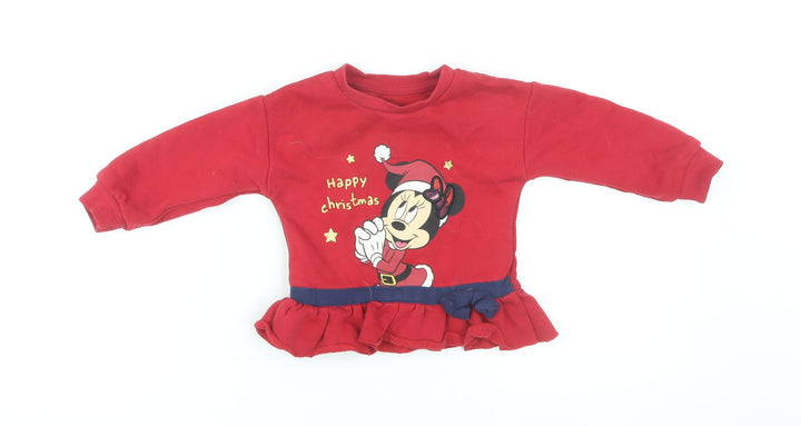 Disney Baby Red Minnie Mouse Christmas T-Shirt 12-18M