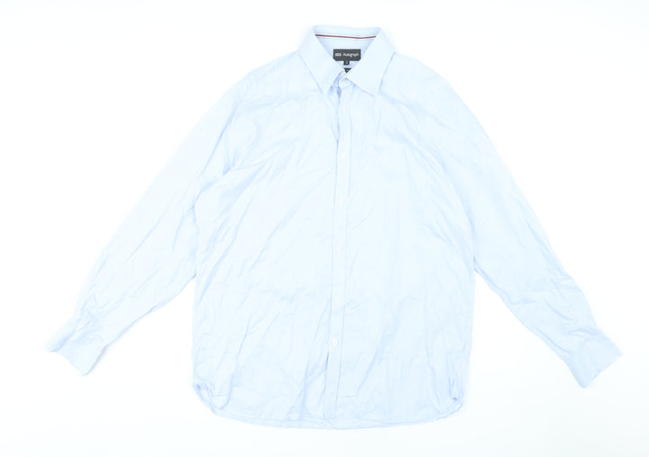 Marks and Spencer Men's Blue Cotton Dress Shirt, Size 43