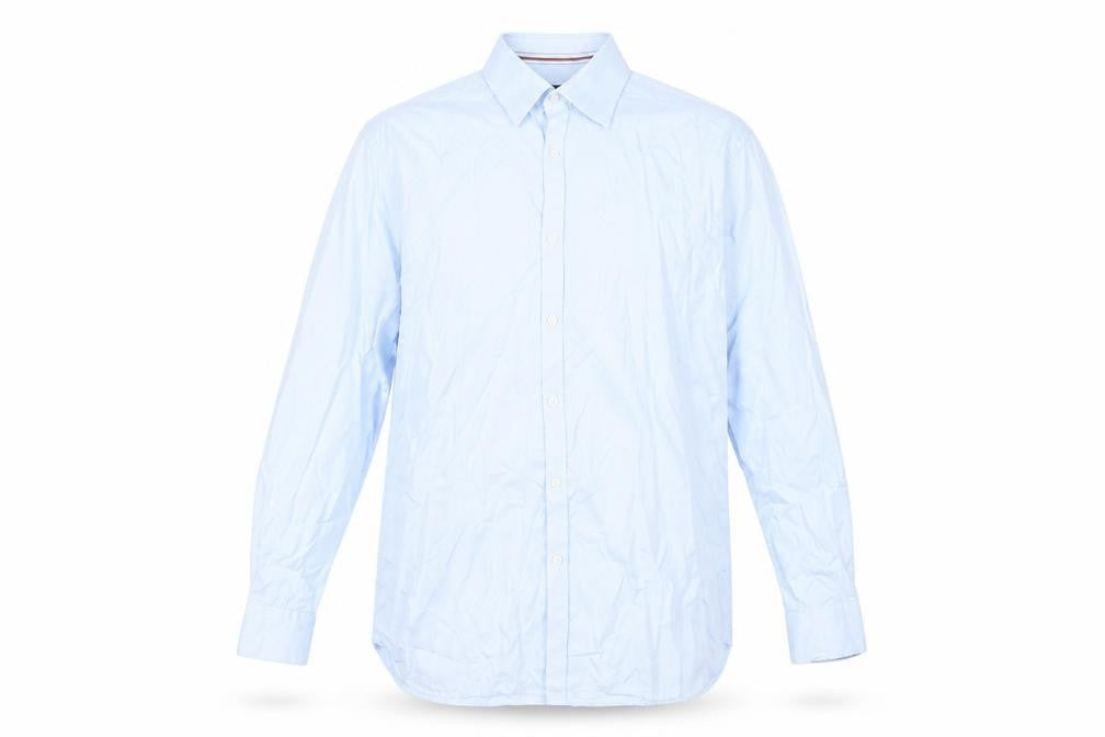 Marks and Spencer Men's Blue Cotton Dress Shirt, Size 43