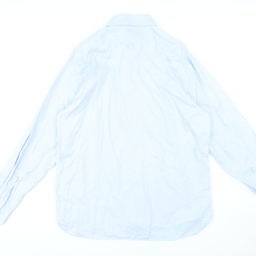 Marks and Spencer Men's Blue Cotton Dress Shirt, Size 43
