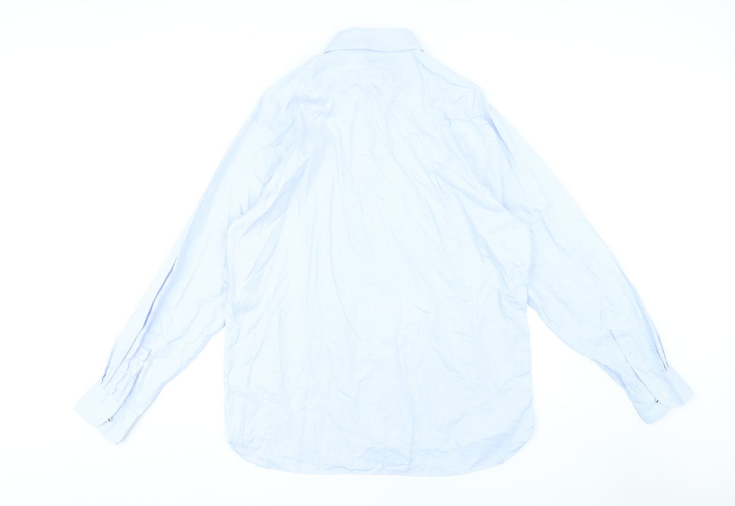 Marks and Spencer Men's Blue Cotton Dress Shirt, Size 43