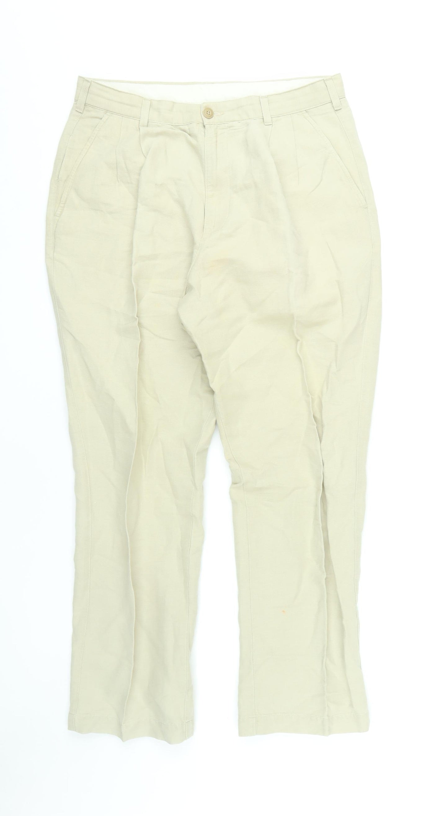 Marks and Spencer Beige Chino Trousers 34R Men's