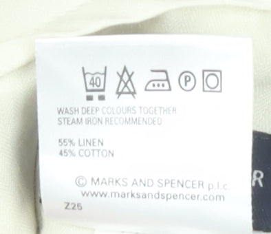 Marks and Spencer Beige Chino Trousers 34R Men's