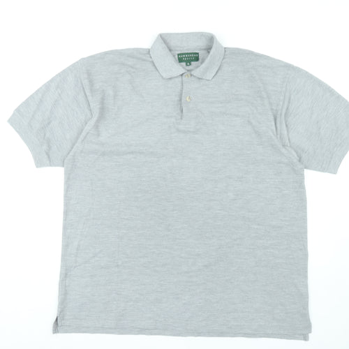 Hawkshead Sports Men's Grey XL Short Sleeve Polo