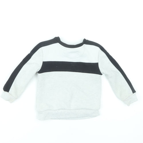 Firetrap Unisex Grey Black Casual Top, 18-24 Months