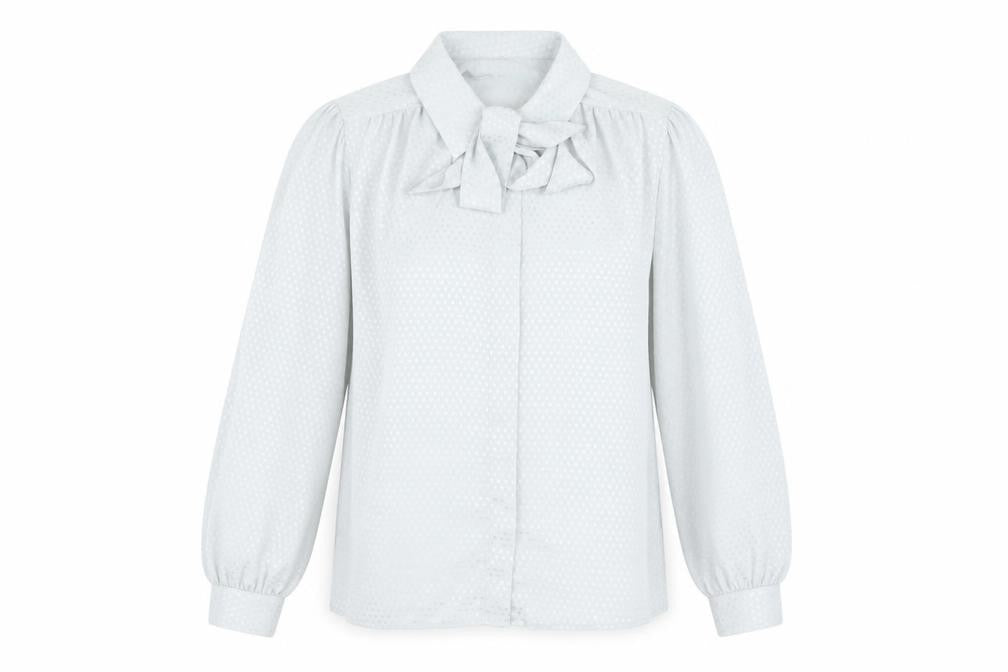 Front view of St Michael Women's Grey Polka Dot Blouse, size 14