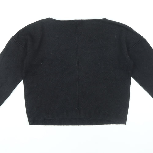 Hush Women's Black Boat Neck Jumper Size 2XS/XS
