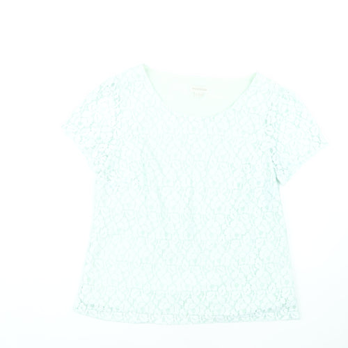 Monsoon Women's White Lace T-Shirt Size 14 Casual