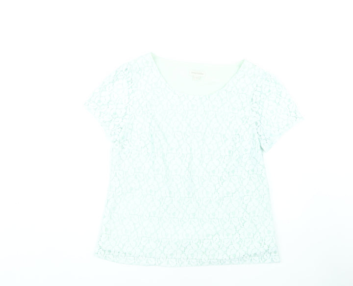 Monsoon Women's White Lace T-Shirt Size 14 Casual