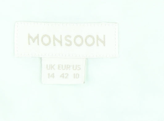 Monsoon Women's White Lace T-Shirt Size 14 Casual
