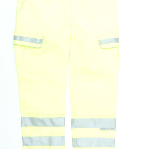 Pulsar Women's Yellow High-Viz Cargo Work Trousers Size 18