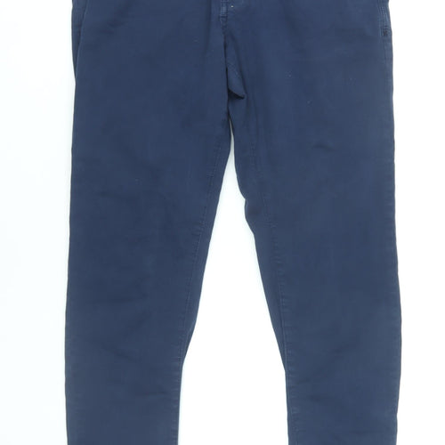 Zara Men's Blue Skinny Trousers - Size 30