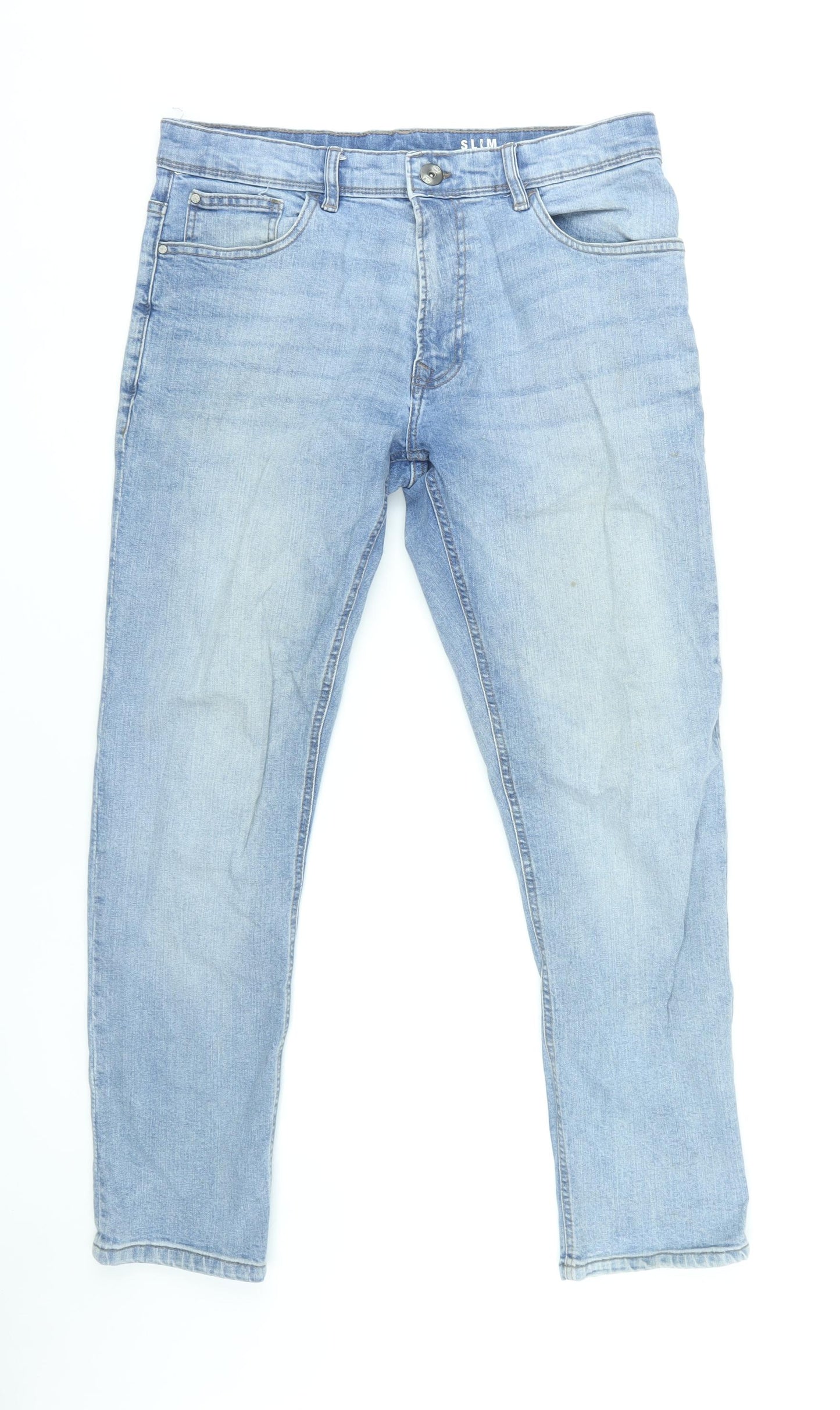 George Men's Slim Blue Jeans, 34 Waist, Light Wash