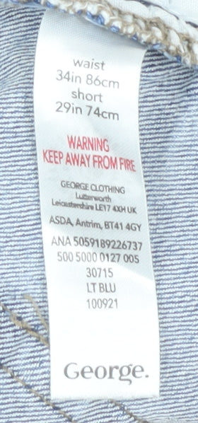 George Men's Slim Blue Jeans, 34 Waist, Light Wash