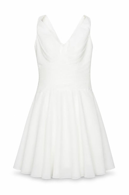 Grace Karin Women's White V-Neck Dress, Size 8